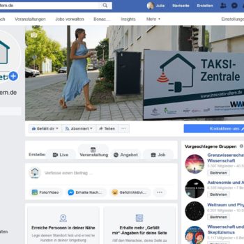 Das Facebook-Profil des Projektes Innovationsnetzwerk Vernetzte Techniknutzung und Technikberatung an der Hochschule Harz.