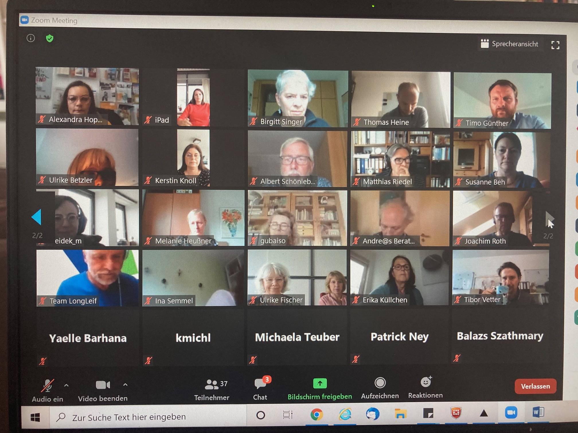 Teilnehmer*innen des ersten virtuellen Austauschtreffens der Wohn- und Technikberater*innen am 16. Juni 2020